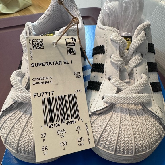 BNIB Adidas Superstar EL I Toddler size 6k - Picture 2 of 6